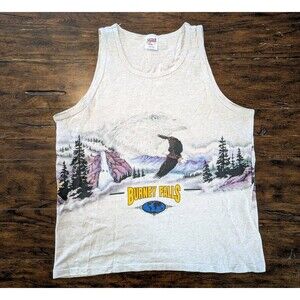 Vintage Anvil Sansegal XCII Tank Top Shirt Men's L USA Burney Falls 90s Eagle